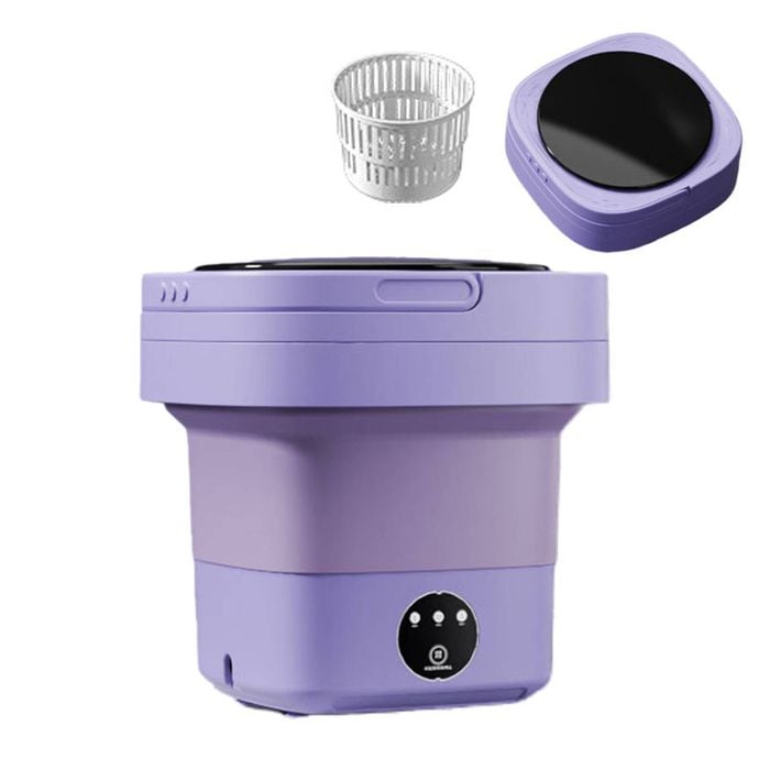 Catzon Portable Foldable Washer 8L Mini Laundry Machine Travel RV-Purple
