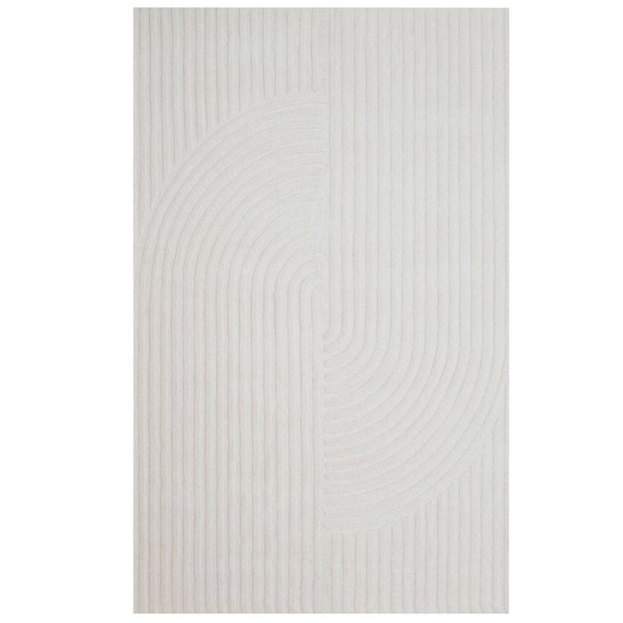 Contemporary Handwoven Wool Rug-Mavis 6363-Ivory-190x280cm