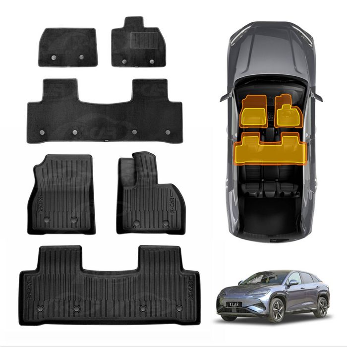 Floor Mats for BYD SEALION 7 2025-Onwards Double Layer TPE Carpet Car Interior Liner Set
