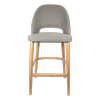 Durafurn 750mm High Taupe Fabric Semifreddo Bar Stool with Natural Beech Wood Legs