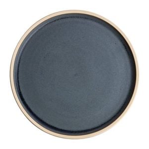 Olympia Flat Round Plate Canvas Blue Granite 180mm 6 Pack Catering Tableware Dinnerware