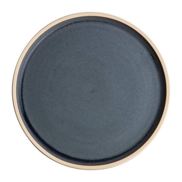 Olympia Flat Round Plate Canvas Blue Granite 180mm 6 Pack Catering Tableware Dinnerware