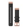 Garmin Fenix 6s 20mm Quickfit Heathered Black Nylon Band W/rose Gold