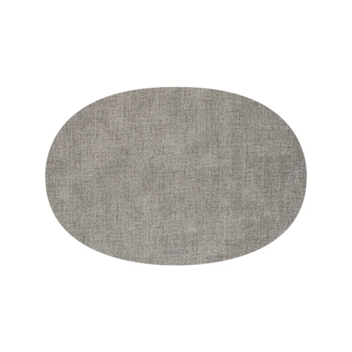 Guzzini Tiffany 48cm Oval Fabric Reversible Placemat - Sky Grey