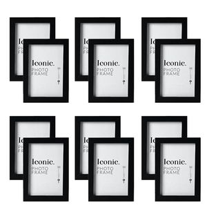 12x Unigift A3 Iconic M.D.F Glass Photo Frame Holder Home/Office Decor Black