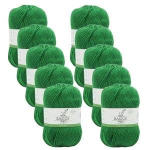 10pk Malli Super Blend Basic Knitting Crochet Yarn 8ply 100g Clover Green