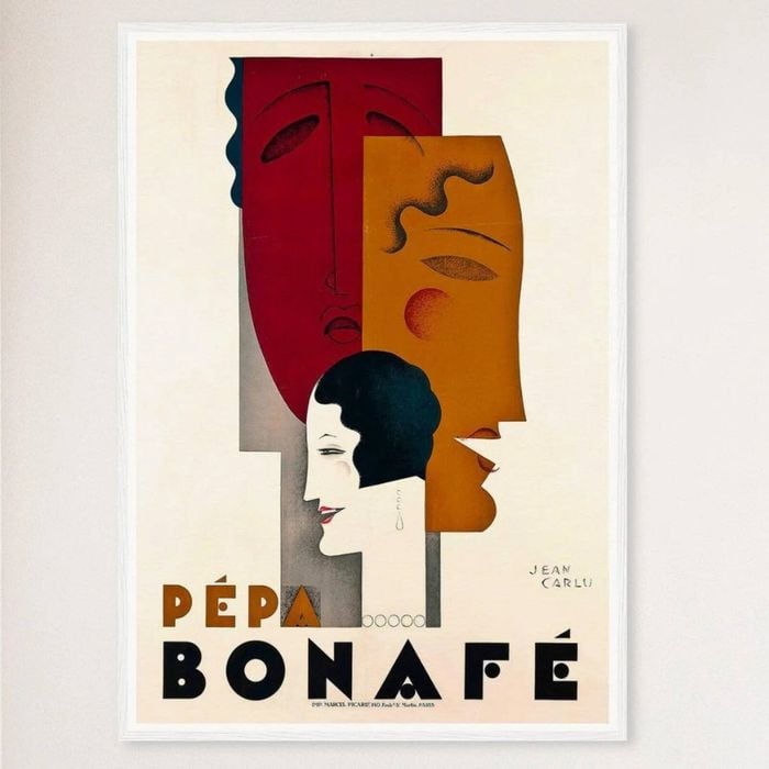 Galrie Pepa Bonafe Vintage Art Deco Poster by Jean Carlu - High Quality Wall Art Home, White Frame, A0 84 x 119cm (33 x 47inch)