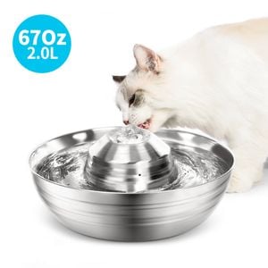 Yes4pets 2l Automatic Electric Pet Water Fountain Dog Cat Stainless Steel Feeder Bowl Dispenser