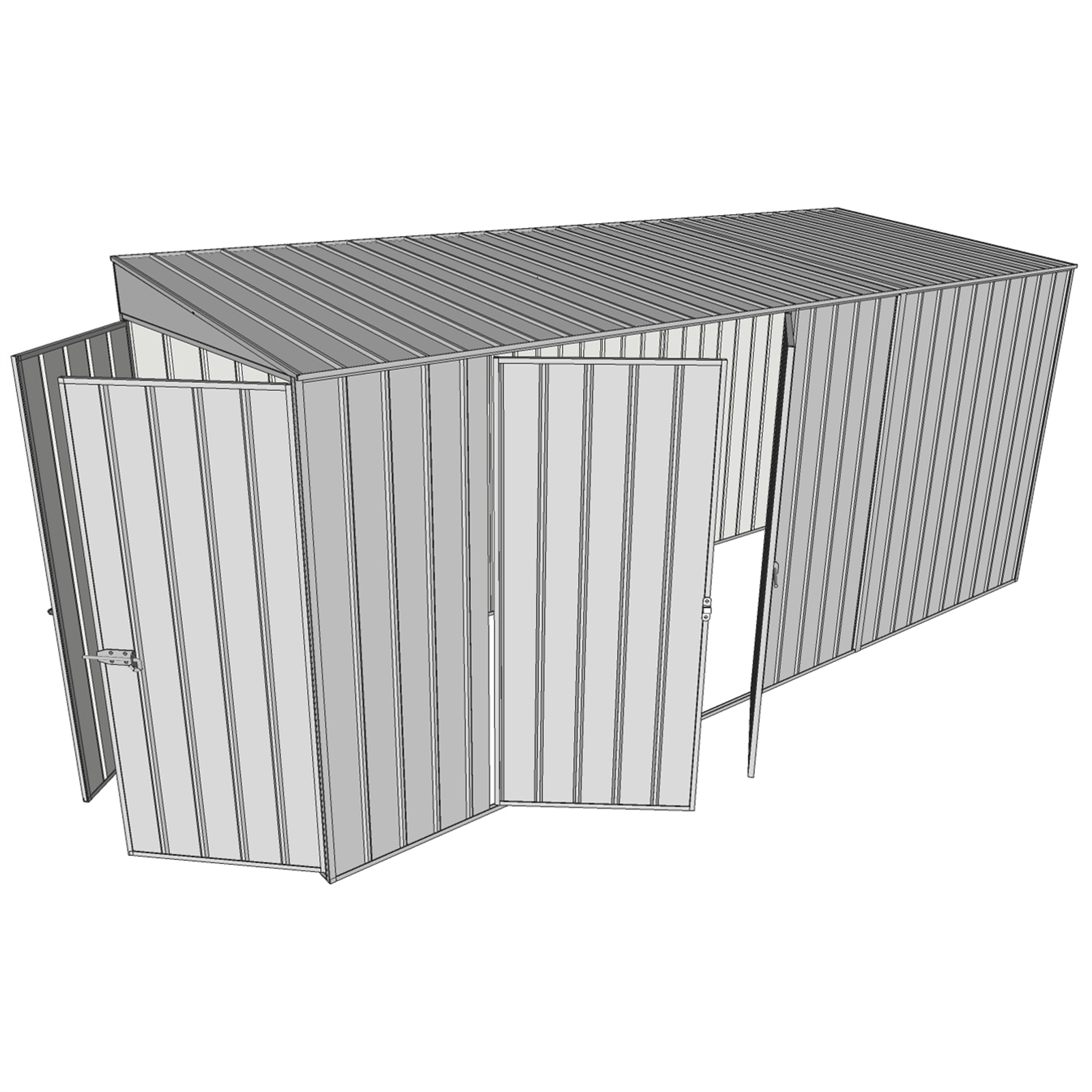 Build-a-Shed 1.5 x 4.5 x 2m Double Hinged Side Door Skillion Shed - Zinc product image