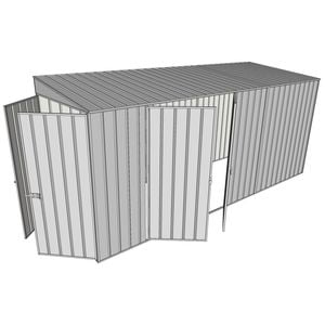 Build-a-Shed 1.5 x 4.5 x 2m Double Hinged Side Door Skillion Shed - Zinc
