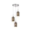 CLA Lighting ESPEJO3 Interior Iron & Chrome Glass with Dotted Effect Oblong Pendant Light- 3 lits Round
