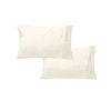 400TC Pair of Solid Color No Flap Standard Pillowcases Cream