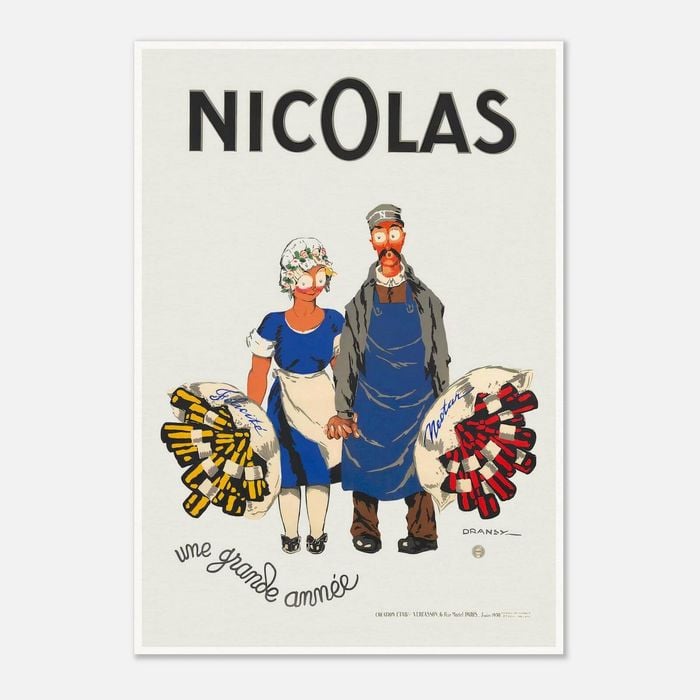 Galrie Nicolas Fine Bottles (1930) Vintage Poster French Art Masterpiece for Home Decor, Poster Only, 50 x 70cm (20 x 28inch)
