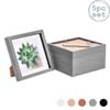 Nicola Spring Acrylic 3D Box Photo Frames with 6" x 6" Mounts - 8" x 8"  - Grey - Pack of 5