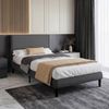 Advwin Bed Frame Single Size Mattress Base Upholstered Platform Grey