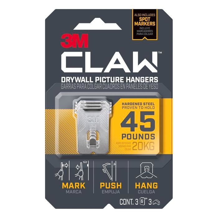 3M Claw 20kg Heavyweight Hanging Solution - 3 Pack 