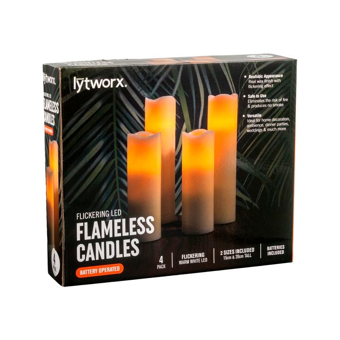 Lytworx Battery Operated Flameless Light Candles - 4 Pack