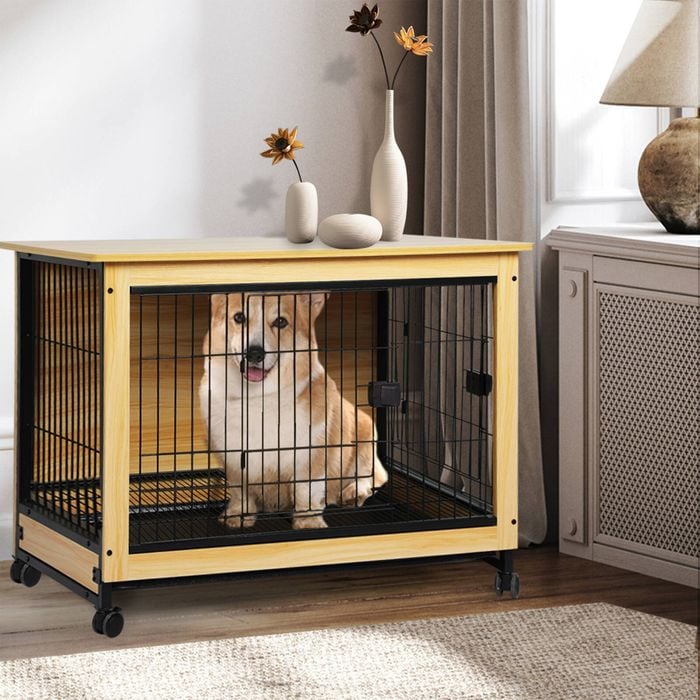 Pawz Wooden Indoor Pet Kennel Large Bunnings Australia