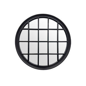 Elegant Collections Matt Black Round Mirror