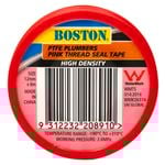 BOSTON 12mm x 6m Pink High Density Plumbers Thread Seal Tape