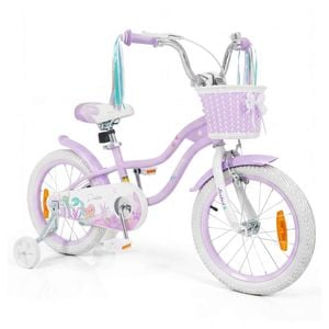 Costway 40cm Kids Bicycle Adjustable Mermaid Bike Purple