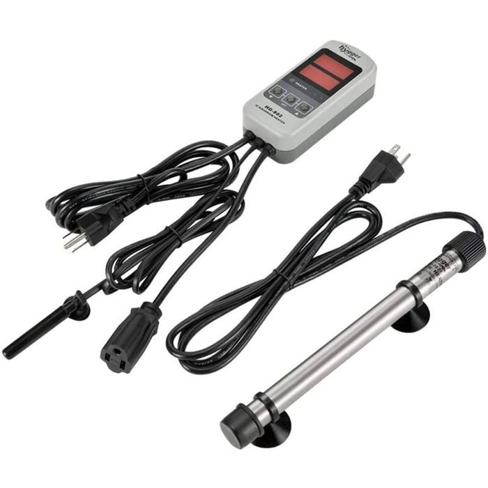 Hygger Titanium Aquarium Heater for Salt Water 50W -Silver - Silver | One size | HG-802-50W