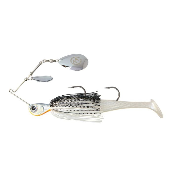 TT Lures 1oz Tornado+ Double Colorado Rigged Spinnerbait Lure - WHITE NIGHT