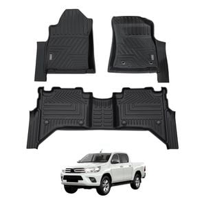 AUSGO Car Floor Mats for Toyota Hilux Manual Transmission Dual Cab 2015-2025 All-Weather Floor Liners
