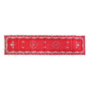 Isla Beaded Table Runner Diamonte Sequin 40 x 180 cm Red