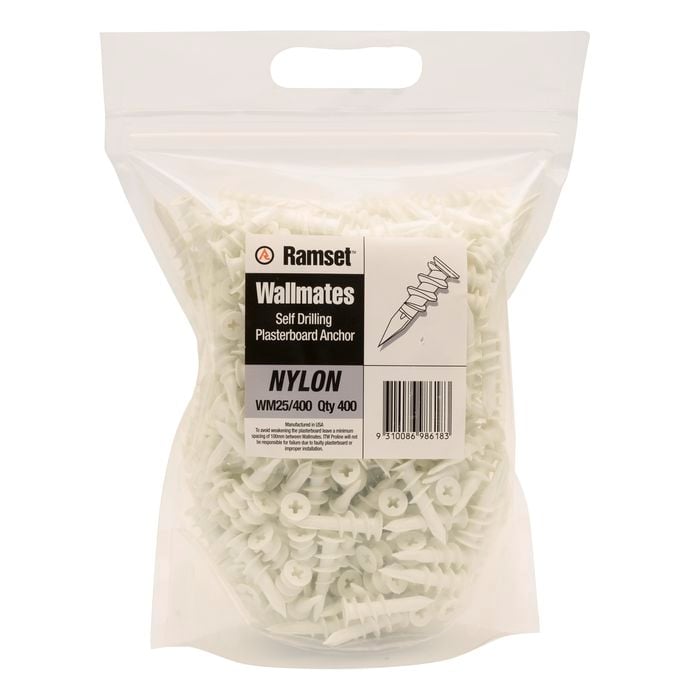 Ramset Wallmate Nylon Anchor - 400 Pack