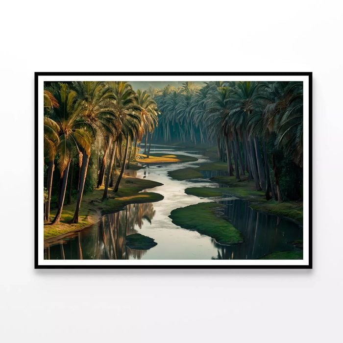 Lake Surrounded By Palm Trees  Print 100% Australian Made 90x60cm  (Poster)