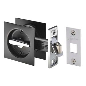 Gainsborough Matt Black Square Privacy Sliding Cavity Door Set