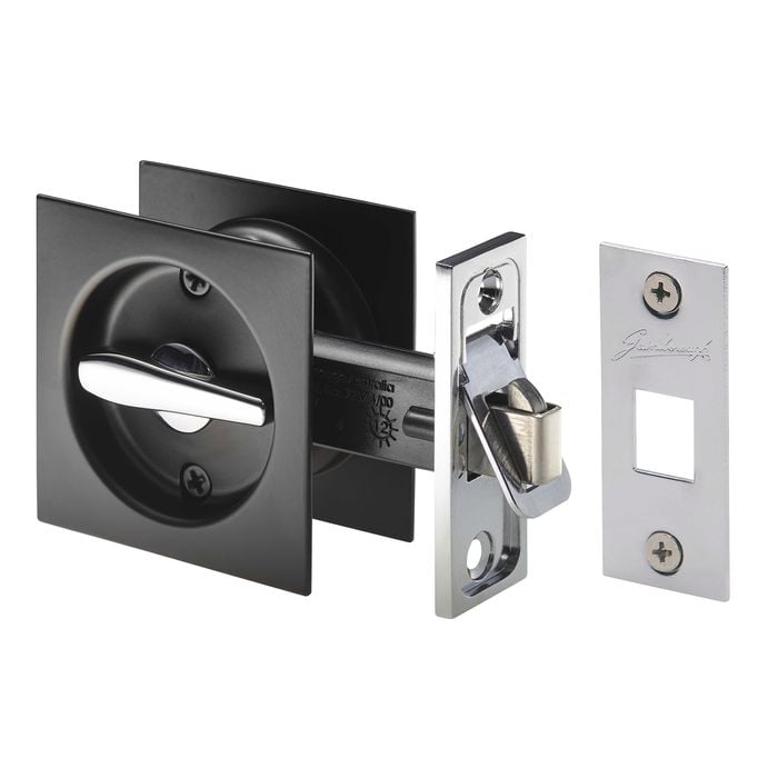 Gainsborough Matt Black Square Privacy Sliding Cavity Door Set