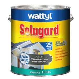 Wattyl 4L Woodland Grey Semi-Gloss Pre-tinted Solagard Exterior Paint