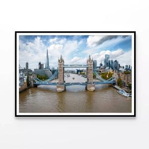 Tower Bridge in Thames River UK  Print 100% Australian Made 90x60cm  (Poster)