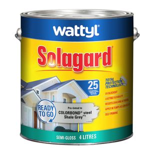 Wattyl 4L Shale Grey Semi-Gloss Pre-tinted Solagard Exterior Paint