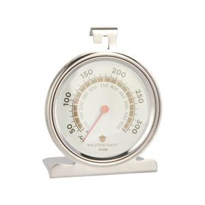 Mastercraft Round 10cm Stainless Steel Oven Thermometer - Silver