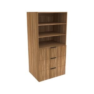 Lugna 1536 x 750 x 580mm Cove 2 Adjustable Shelf 3 Drawer Storage Cabinet