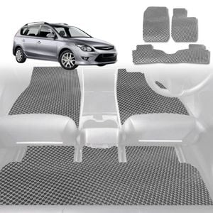 6D Diamond Car Floor Mats for Hyundai i30 2007-2012-Full Set-Grey-Outback GT
