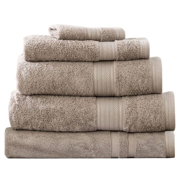 5pc Renee Taylor Bath Towel Set Stella 650 GSM Super Soft Bamboo Cotton Pewter