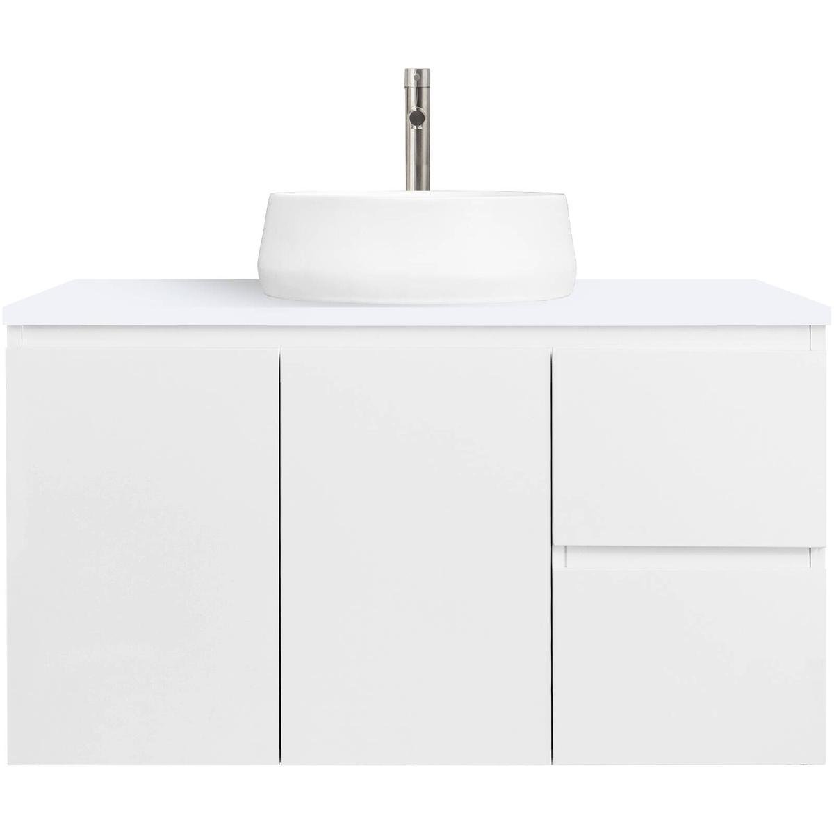 CIBO 900mm White Nordic Wall Hung Bathroom Vanity With White Matte Pod ...