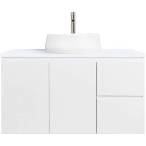 CIBO 900mm White Nordic Wall Hung Bathroom Vanity With White Matte Pod Basin
