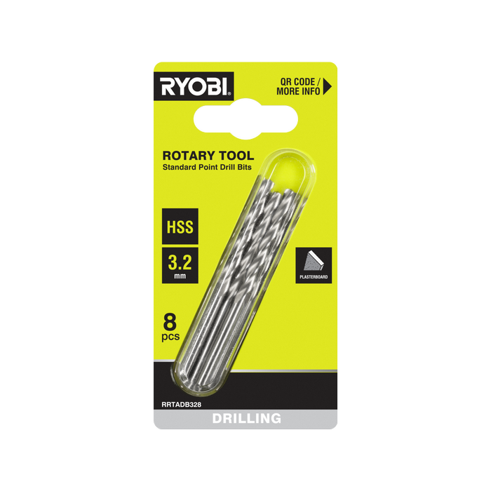 Ryobi 3.2mm 8 Piece Rotary Tool Drill Bit Set