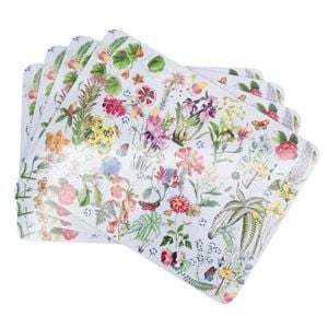 4pc Urban Botanicals Floral Cork Wooden Table Placemats 28x38cm Blue