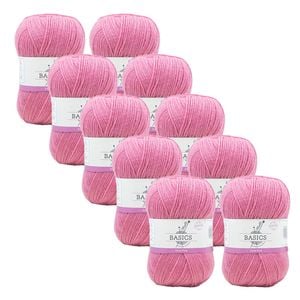 10x Malli Dusty Pink Blend Basic 100g Knitting/crochet Yarn Acrylic/poly