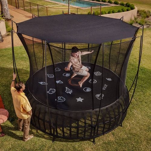 VULY Thunder 2 Pro Large 14ft Springless Trampoline with Enclosure Round Kids Trampolines Bundle With Shade Cover Bunnings Australia