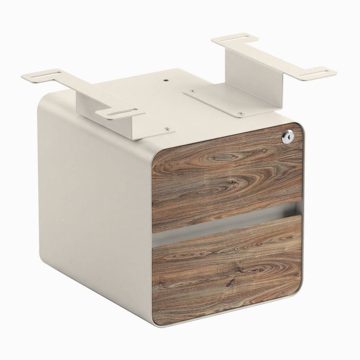 Desky Minimal Under Desk Cabinet Wheat Frame