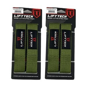 2x 2pc Lift-tech Neo-tech Padded Cotton Wrist Support Lifting Straps Army 21.5in