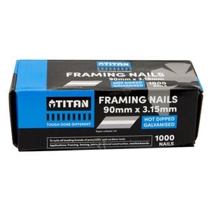 Titan 90 x 3.15 mm Hot Dipped Galvanised Collated Framing Nails - 1000 Pack