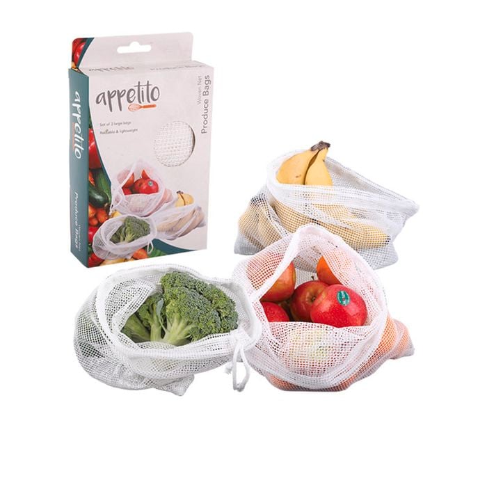 Appetito Woven Net Produce Bags 3pc